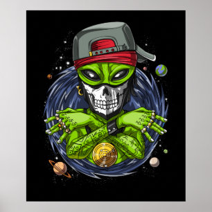 Poster Alienígena Espacial а Rapper Extraterrestre