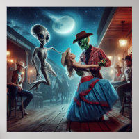 "Alienígena espacial", "Velho Salão Oeste", "Cowgi