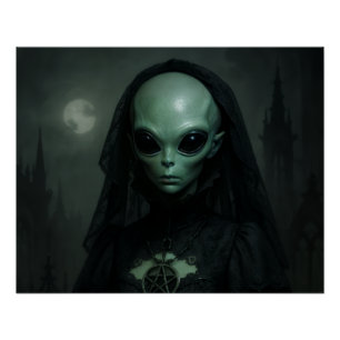 Póster Alienígena Gótica Sacerdote da Lua