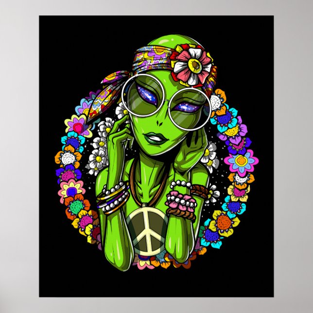 Poster Alienígena Hippie (Frente)