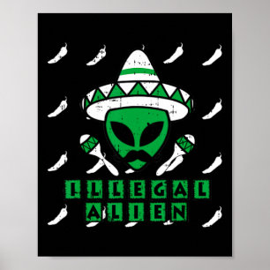 Poster Alienígena Ilegal Marciana Área Mexicana 51 Divers