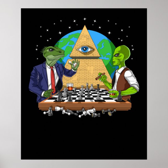 Poster Alienígena Illuminati (Frente)