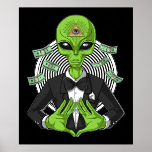Poster Alienígena Illuminati