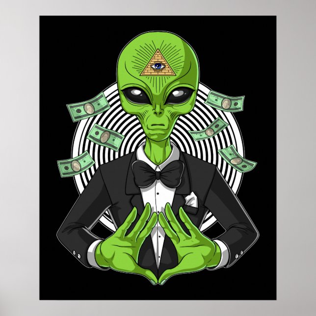 Poster Alienígena Illuminati (Frente)