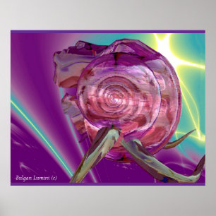 PÓSTER ALIENÍGENA NEREIDE, NYMPH DE ÁGUA, PINK SEASHELL