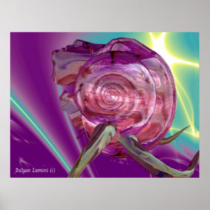 PÓSTER ALIENÍGENA NEREIDE, NYMPH DE ÁGUA, PINK SEASHELL