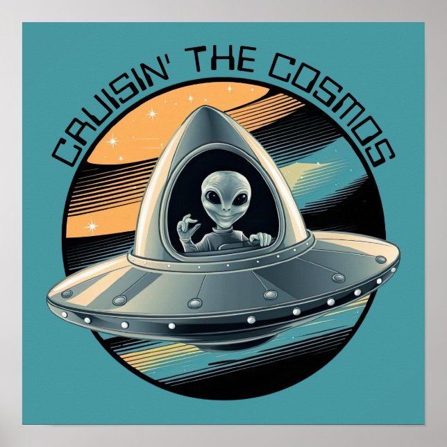 Poster Alienígena no espaçador (Frente)