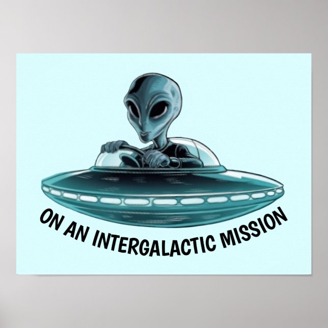 Poster Alienígena no OVNI (Frente)