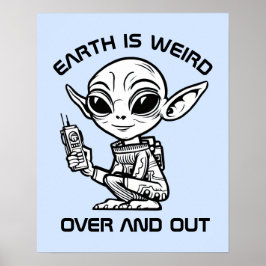 Poster Alienígena Preta e Branca