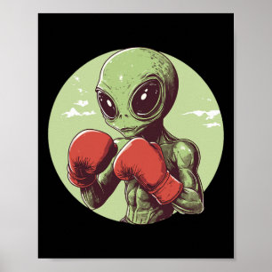 Poster Alienígena Pronta Para Lutar Em Luvas