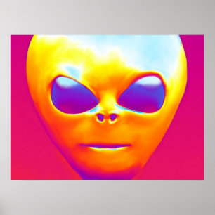 Póster Alienígena psicodélica