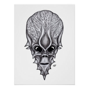 Póster Alienígena, reconstrução facial do crânio africano