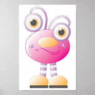 Poster Alienígena Rosa Engraçado