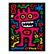 Alienígena Rosa Funky – Arte Pop Neon Criatura Exc