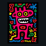 Poster Alienígena Rosa Funky - Neon Pop Art Quirky Monste<br><div class="desc">Brilhante, ousado e engraçado - esta alienígena rosa é um cheio monstro peculiar de energia neon. Cercado por rabiscos brincalhões e formas brilhantes, é algo que deve ter para amantes de pop e qualquer um que ame decoração caseira funfa e colorida.</div>