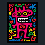Poster Alienígena Rosa Funky - Neon Pop Art Quirky Monste<br><div class="desc">Brilhante, ousado e engraçado - esta alienígena rosa é um cheio monstro peculiar de energia neon. Cercado por rabiscos brincalhões e formas brilhantes, é algo que deve ter para amantes de pop e qualquer um que ame decoração caseira funfa e colorida.</div>