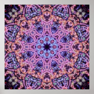 Poster Alienígena Roxa Intriciada Caleidoscópica Mandala