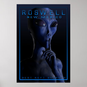 Póster Alienígena, sendo, UFO, Roswell, mistério,
