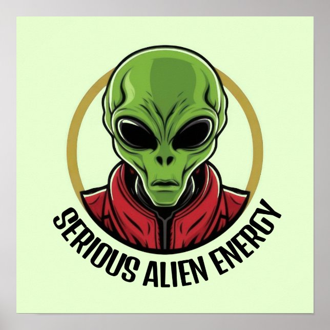 Poster Alienígena Verde (Frente)