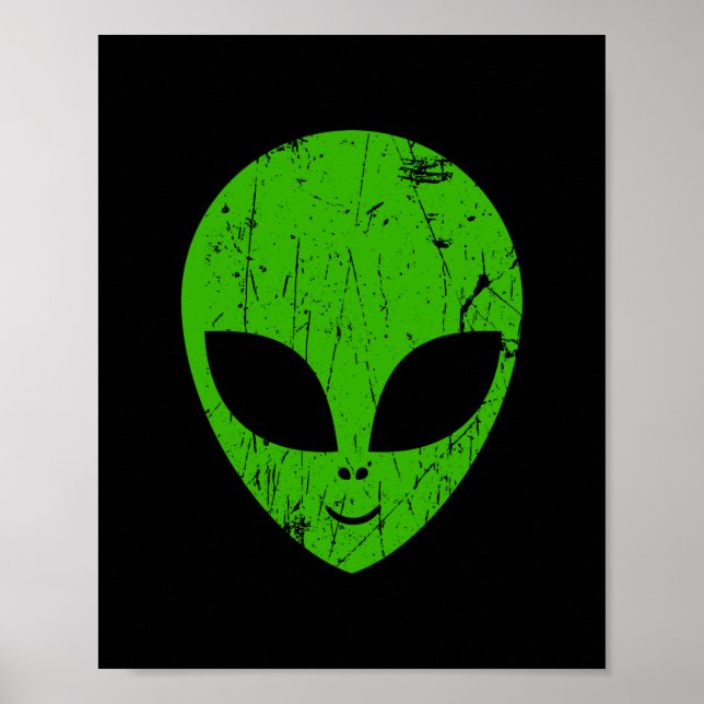 Poster alienígena verde da extraterra de ficção científic (Frente)