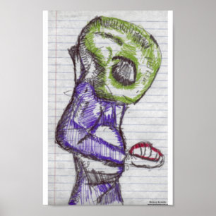 Poster Alienígena verde de observação