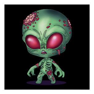 Póster Alienígena Zombie