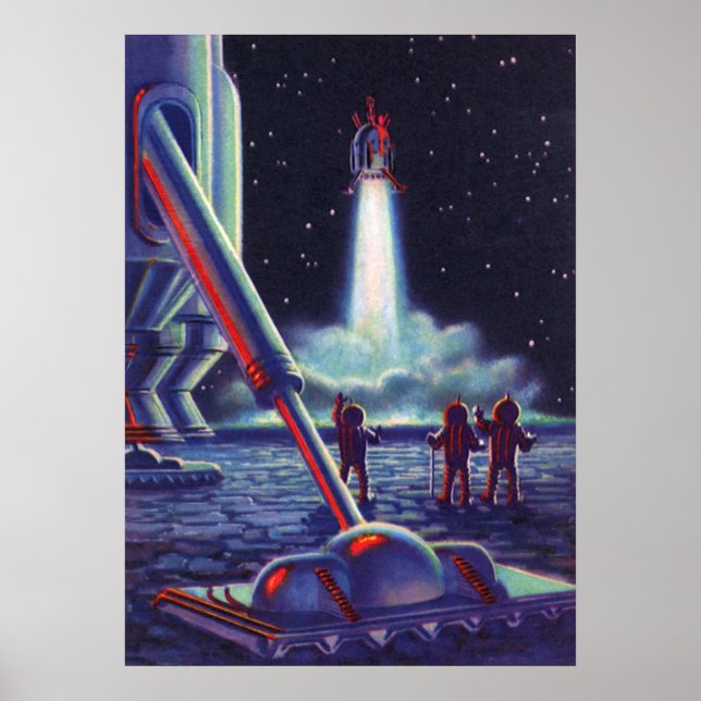 Poster Alienígenas de Ficção Científica Vintage Ondulam p (Frente)