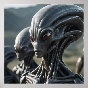 Poster Aliens cinzas