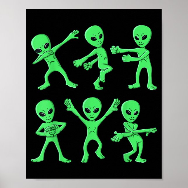 Poster Aliens Dançando Desafio do Dia das Bruxas (Frente)