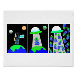Póster Aliens de poster de corte 20 por 25 imagens brilha