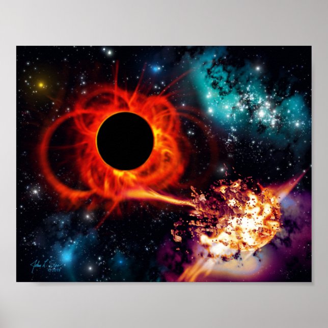 Poster Alimentação de buraco negro (10x8) (Frente)