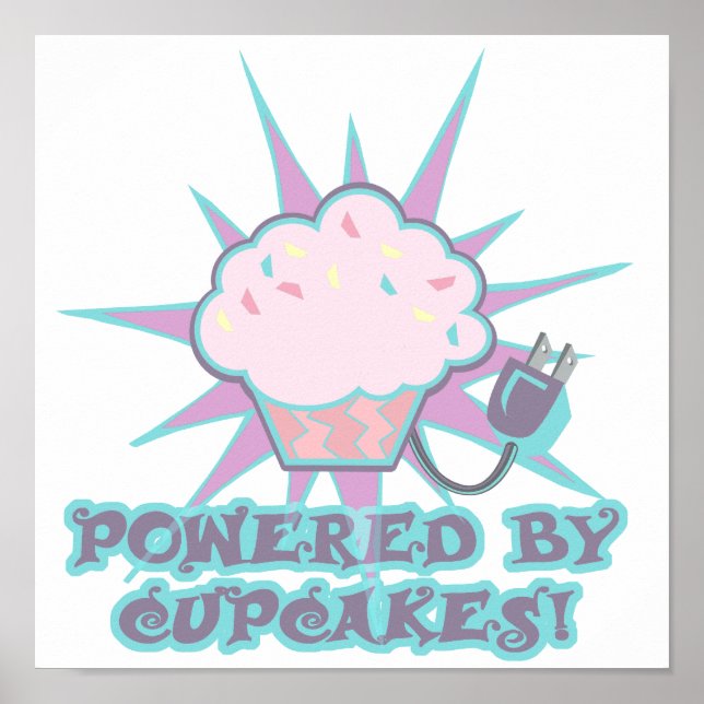 Póster Alimentado por Cupcakes (Frente)