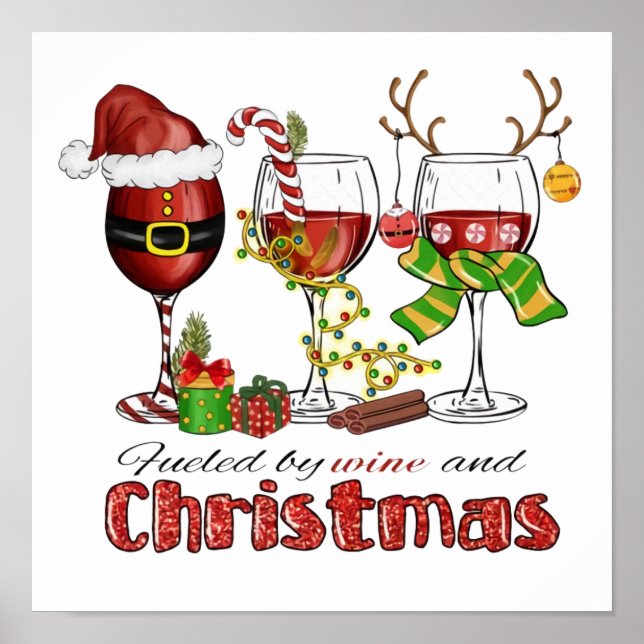 Poster Alimentados por Vinho e Natal (Frente)