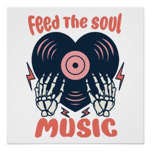 Póster alimentar a música da alma