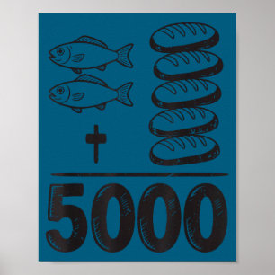 Poster Alimente 5000 Milagres Jesus Matemática Cristão Di