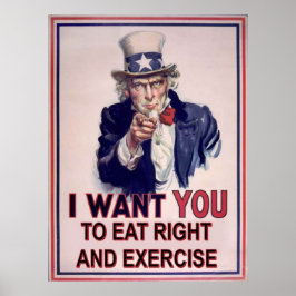 Poster Alimente-se Bem e Faça Exercícios