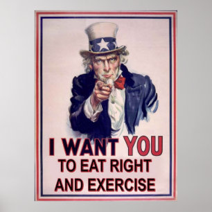 Poster Alimente-se Bem e Faça Exercícios
