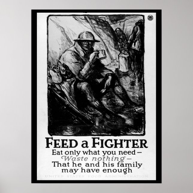Póster Alimente um Combatente/Coma somente a imagem de vo (Frente)