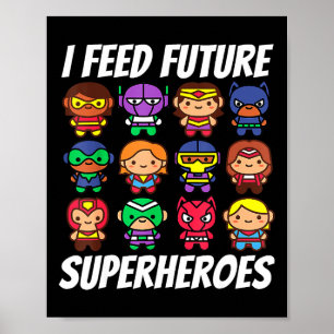 Poster Alimento o Futuro Super Heróis da Escola Almoçando