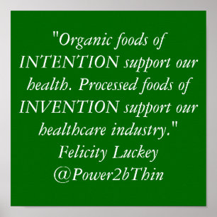 Póster Alimentos orgânicos contra alimentos processados