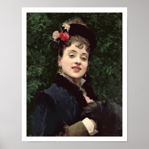 Póster Aline Masson, o modelo do artista (óleo no painel