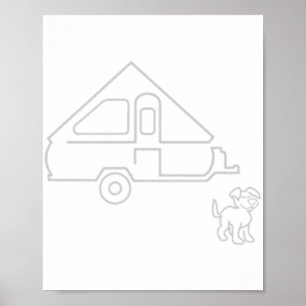 Poster Aliner Viagem Trailer A-frame Camper com Cachorro