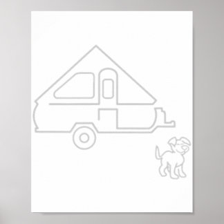 Poster Aliner Viagem Trailer A-frame Camper com Cachorro