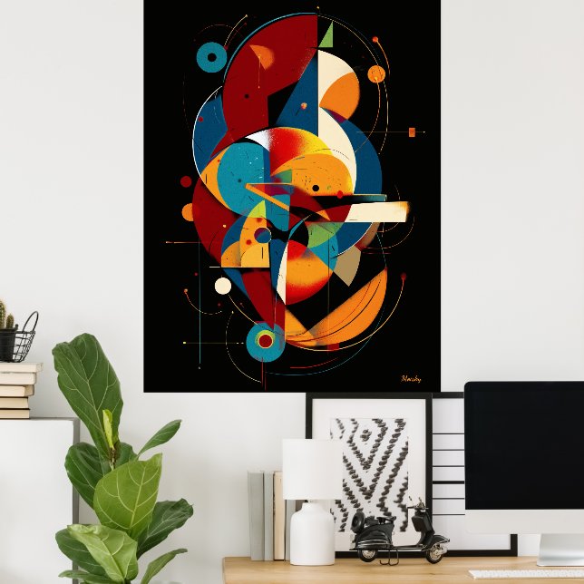 Poster Alinhamento Orbital – Abstrato Geométrico Moderno (Escritório em casa)