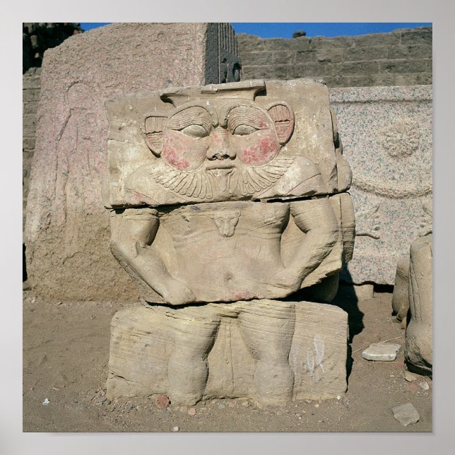 Poster Alivio do deus familiar egípcio, Bes (Frente)