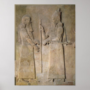 Poster Alivio que descreve Sargon II e um vizier