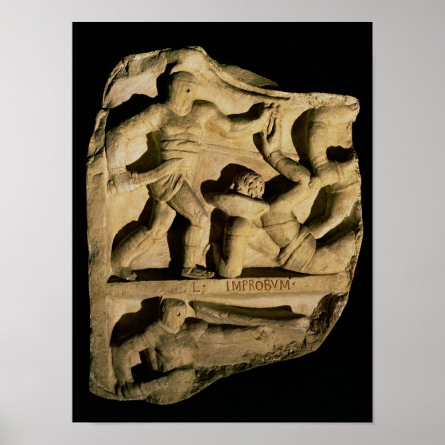 Poster Alivio representando uma samnita derrotando um apo (Frente)