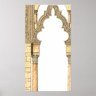 Poster Aljaferia. Palácio islâmico. Arcos. Saragoça