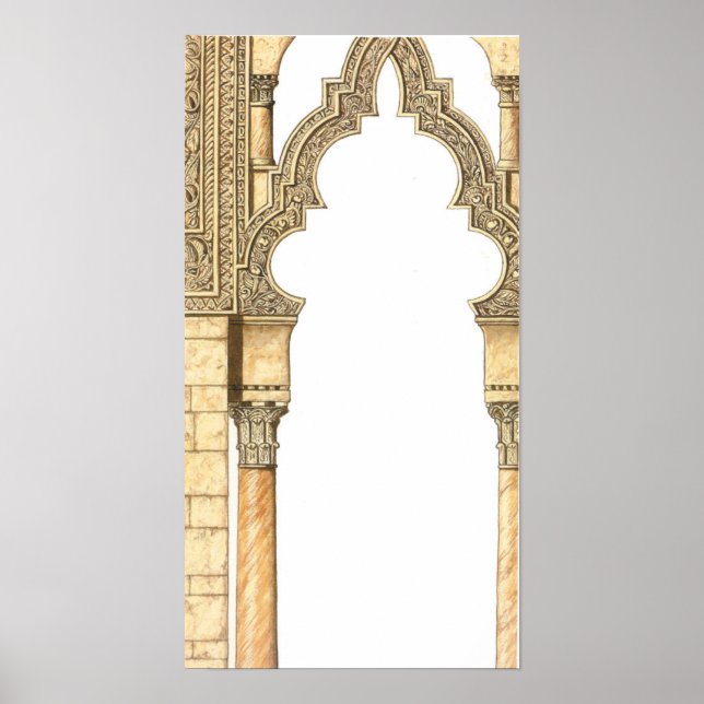 Poster Aljaferia. Palácio islâmico. Arcos. Saragoça (Frente)