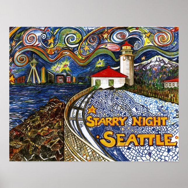 Póster Alki Point Lighthouse (Frente)